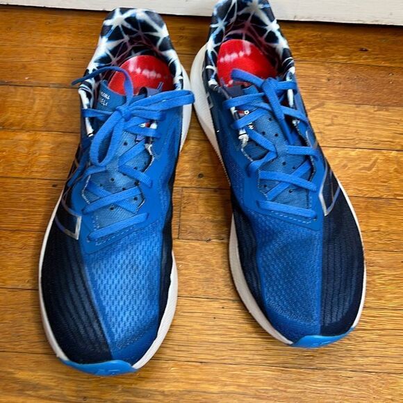 New Balance Lace Up Slip-On Abstract Running Shoes Navy Blue Athleisure Size 10 - Picture 1 of 7